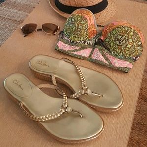 Cole Haan Nike Air Gold Sandals (worn once)